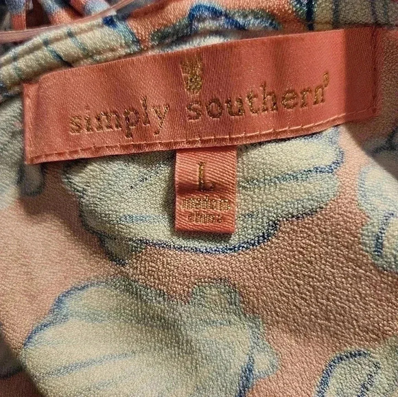 Simply Southern Seashell Tiered Babydoll Dress Size L, Coastal, Beach, Vacation - Picture 6 of 7